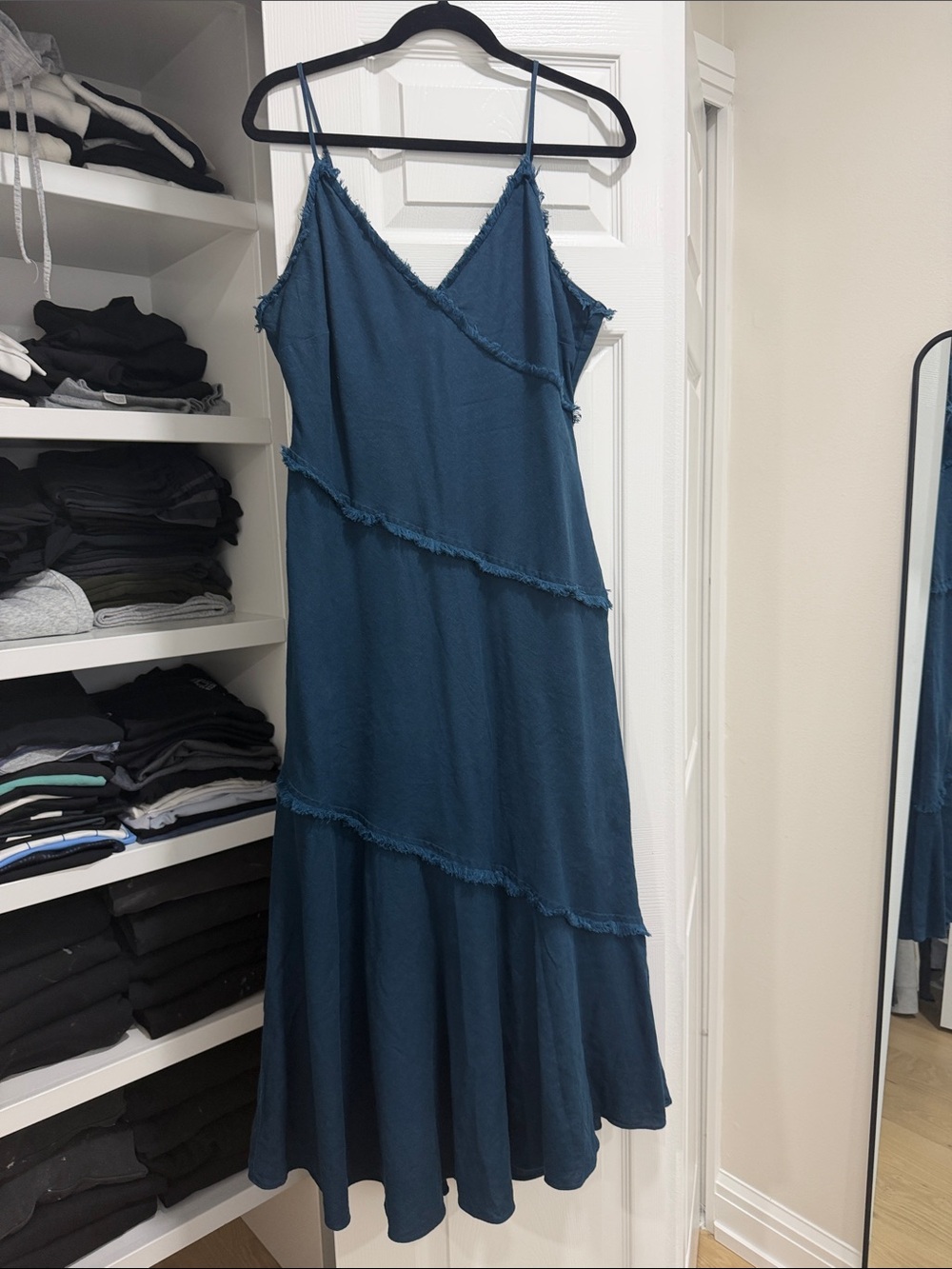 Banana Republic Teal Tiered Slip Maxi Dress